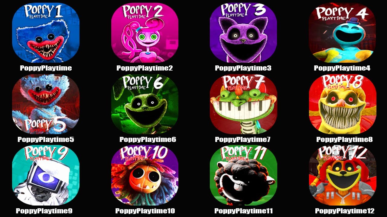 Poppy Playtime Chapter 1,2,3,4,5,6,7,8,9,10,11,12,Poppy Playtime 5 Fanmade,Poppy Playtime 4 Mobile