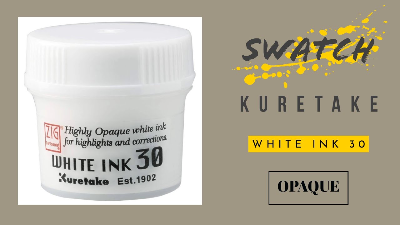 [SWATCH] Kuretake Opaque White Ink 30