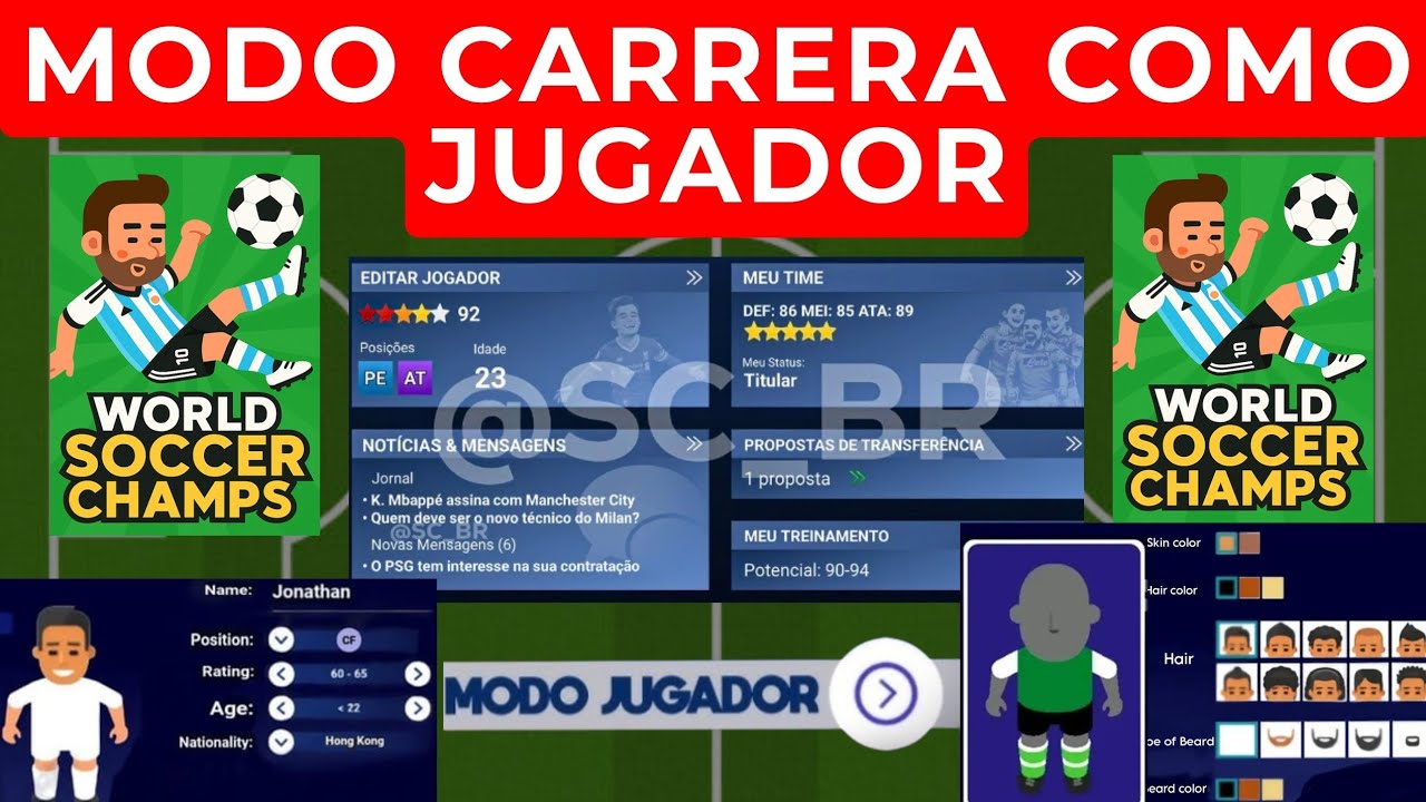 MODO CARRERA COMO JUGADOR EN WORLD SOCCER CHAMPS - COMO JUGAR Y POSIBLES AJUSTES Y MODOS