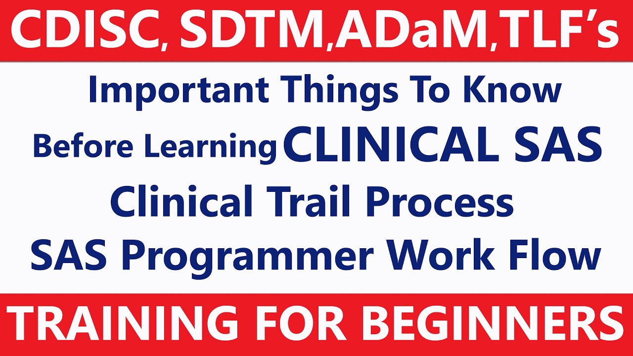 CDISC SDTM ADaM TLF'S Training For Beginners