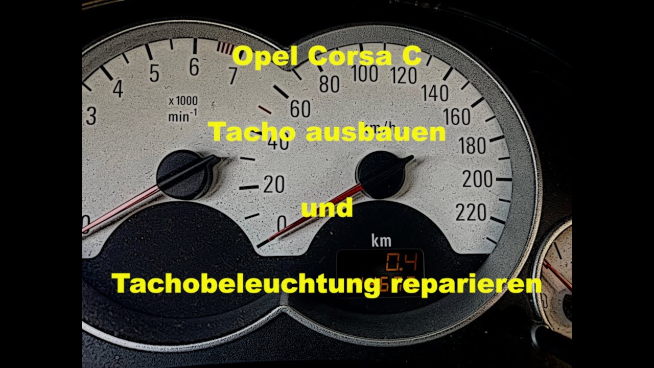 Opel Corsa C Tacho ausbauen Tachobeleuchtung wechseln, kleines Tutorial