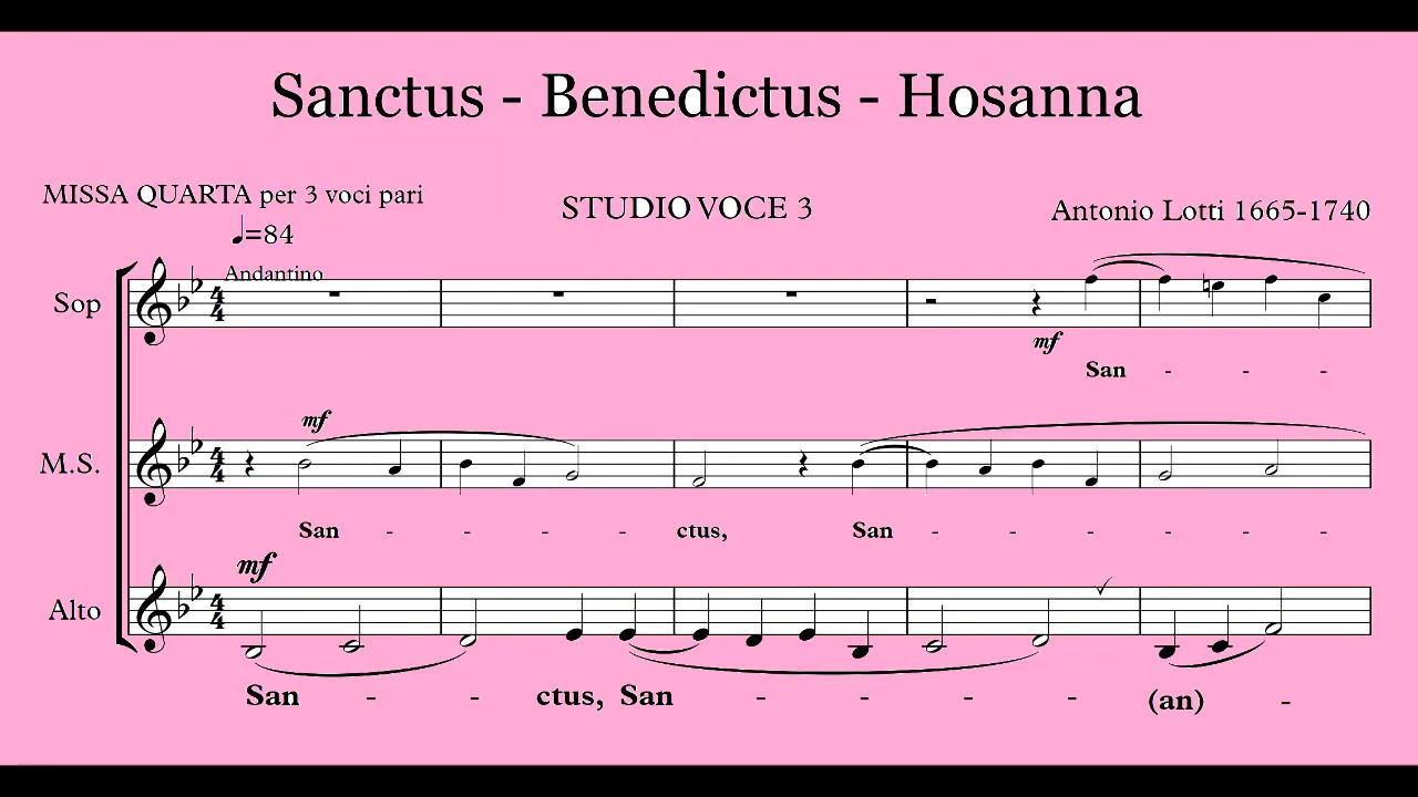Sanctus - Missa 4a - A.Lotti - studio voce 3