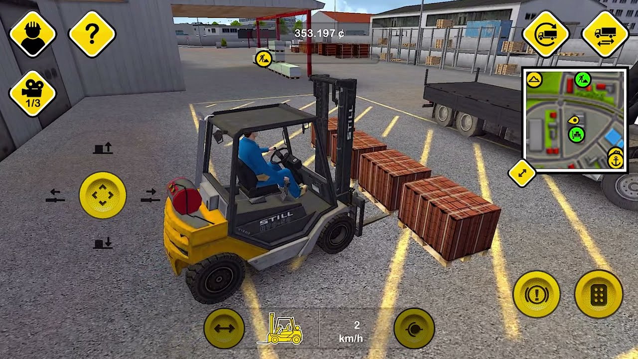 Construction Simulator 2014 - Flatbed Truck with Crane - Gameplay