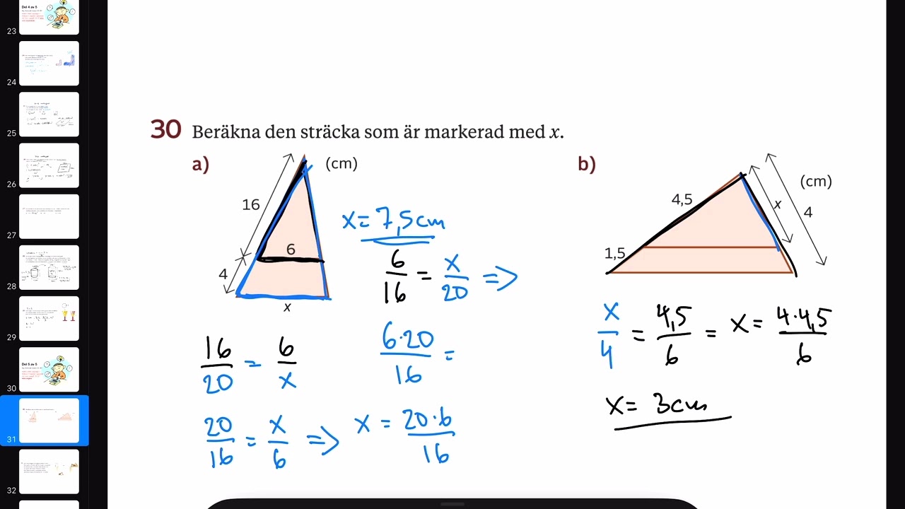 Likformighet röd kurs matte direkt åk9 kapitel 2 geometri