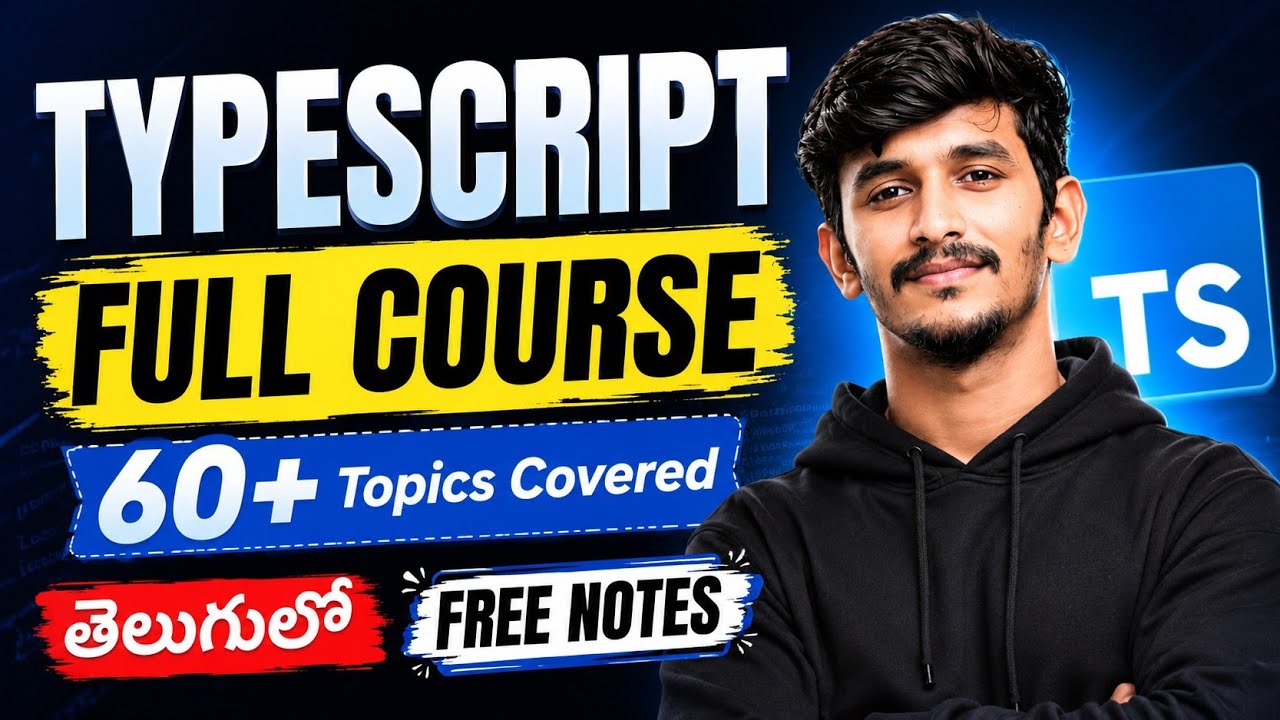 TypeScript Full Course in Telugu 🔥 | Complete TypeScript Tutorial for Beginners | 60+ Topics