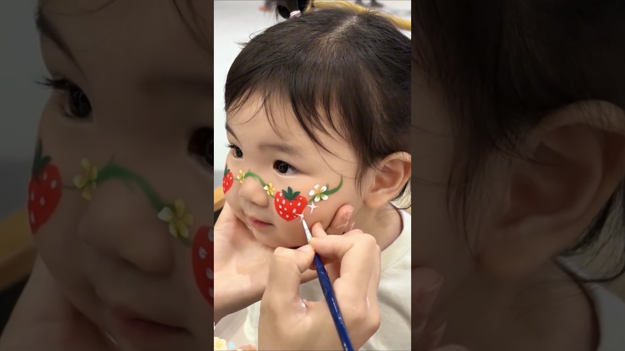 Face Painting For Girl|cute baby face painting #diy #facepainting #bodypaint #shorts #faceswapping