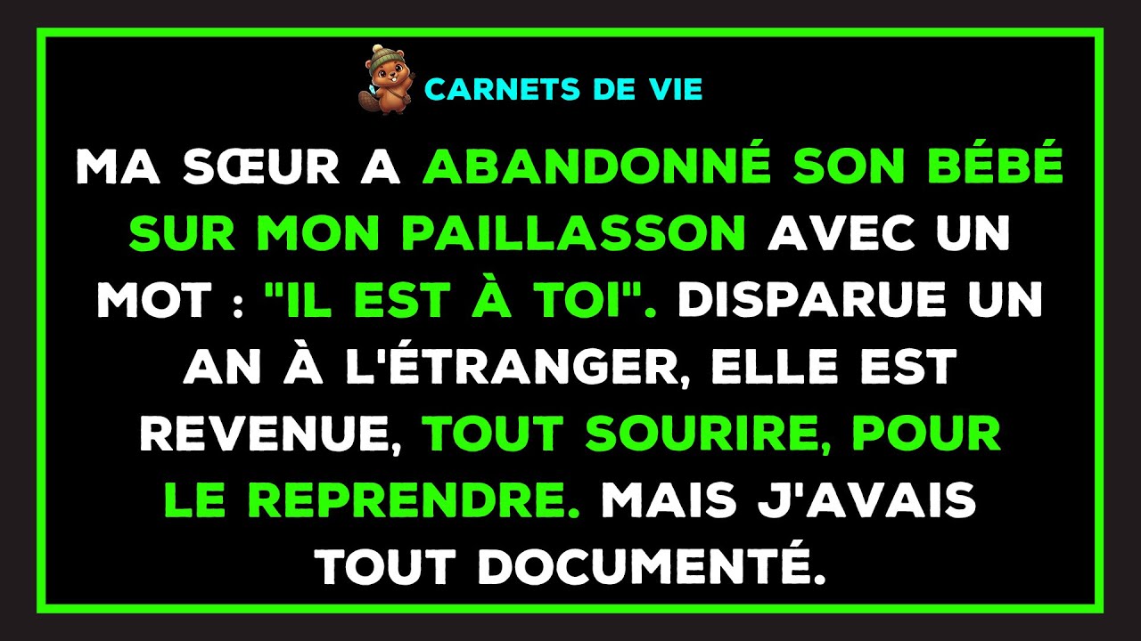 Ma sœur a abandonné son bébé à ma porte avec ce mot : 