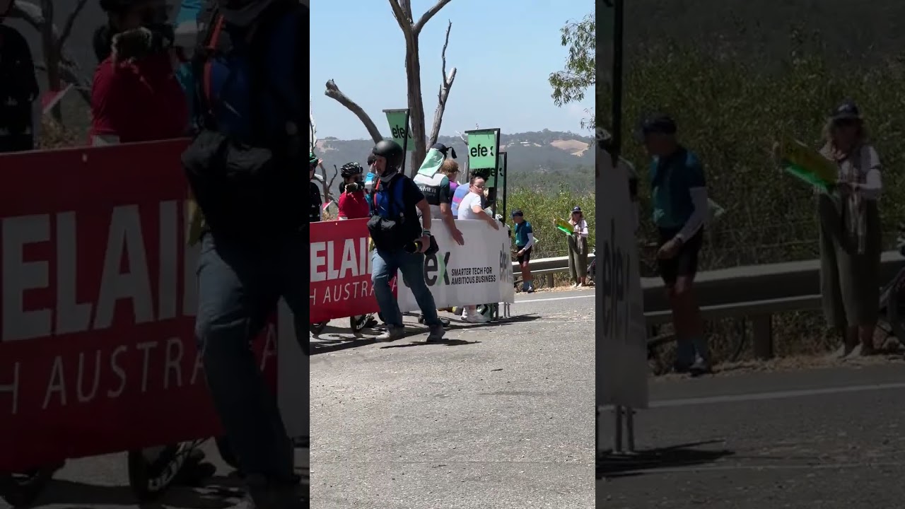 Top of the Corkscrew. Santos tour down under Lap 1 2026