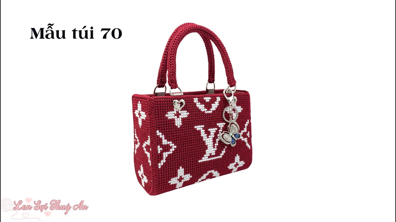Mẫu túi 70 Hướng dẫn móc túi len hoạ tiết LV
