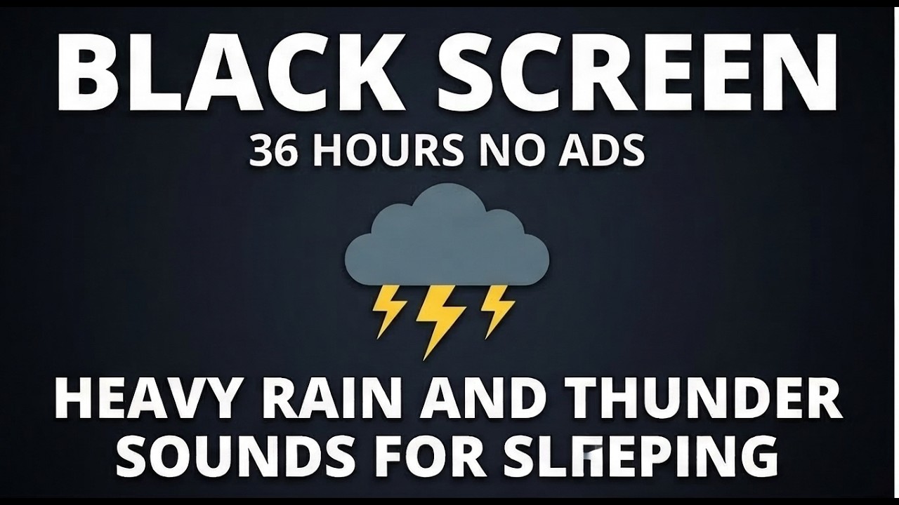 🔴 Heavy Rain and Thunder Sounds for Sleeping - Black Screen | Relaxing Rainstorm for Deep Sleep