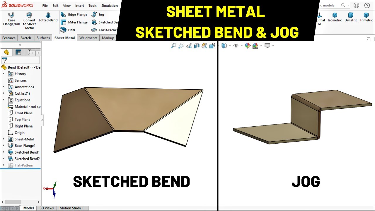 Sheet Metal Tutorial: Sketched Bend and Jog | SOLIDWORKS