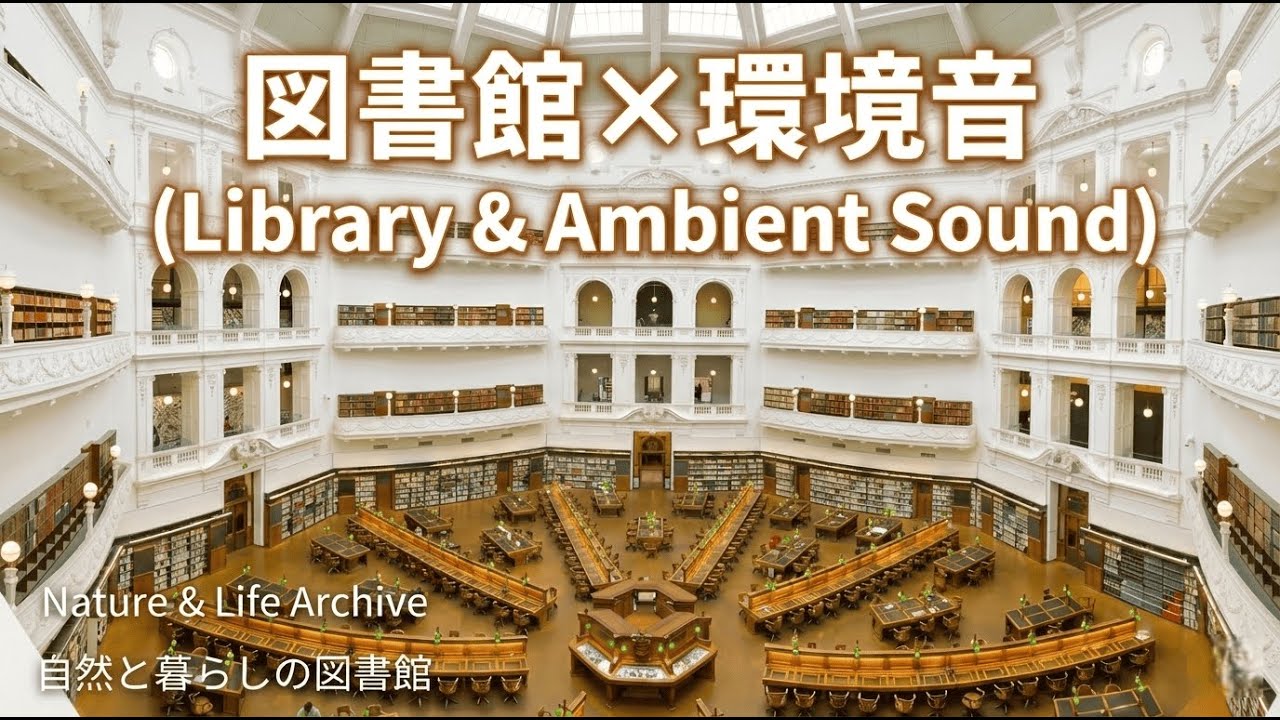 【作業用BGM】集中力が劇的に上がる図書館の環境音 1時間（Library Ambience for Deep Focus & Study）