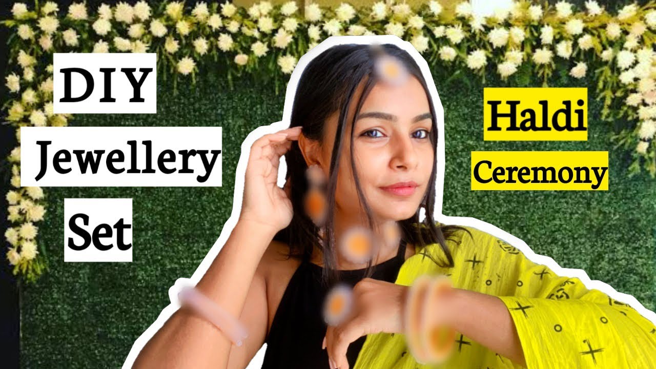 DIY Jewelry Set for Haldi Function😱 #crafteraditi #youtubepartner #shorts #diyjewelry @CrafterAditi