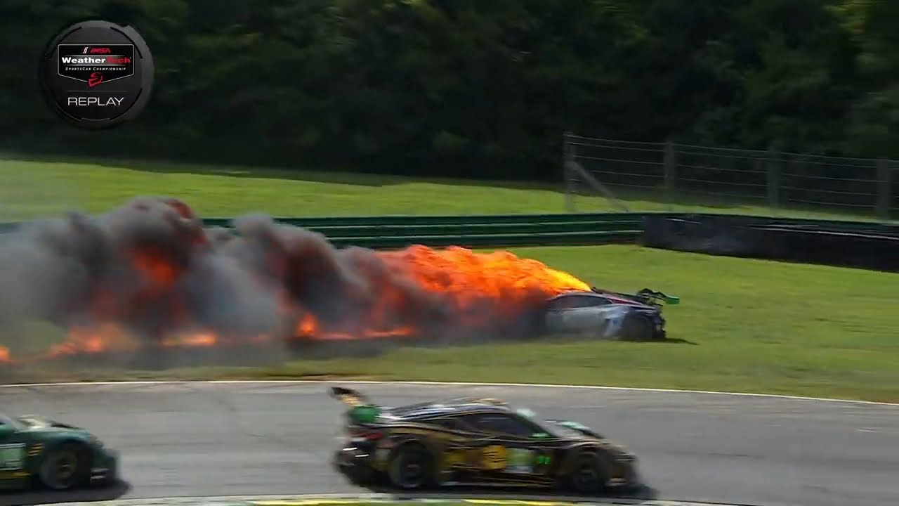 FIRE!!! Lamborghini Huracan GT3 EVO II with Danny Formal in VIR