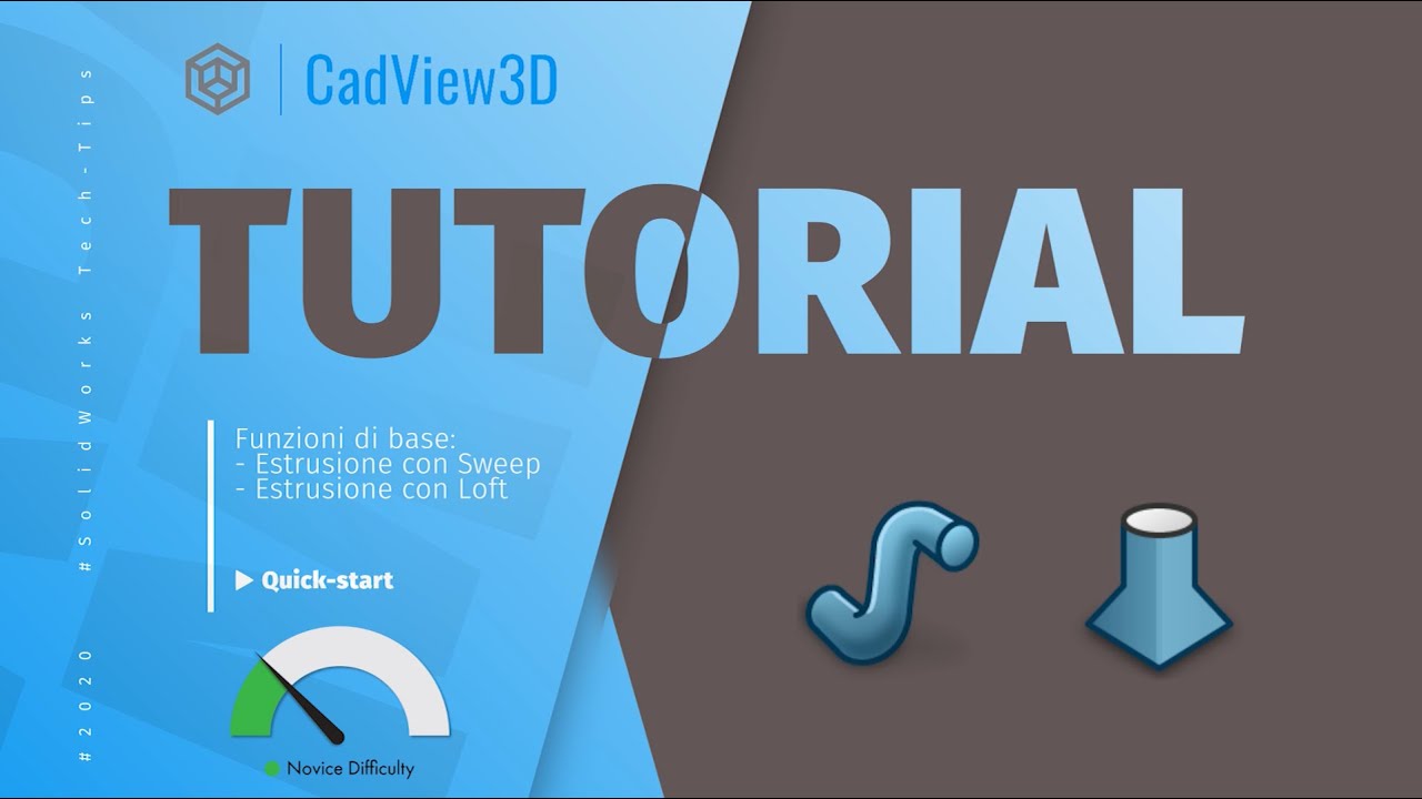 Solidworks Tutorial - Funzioni: Estrusione con Sweep e Loft