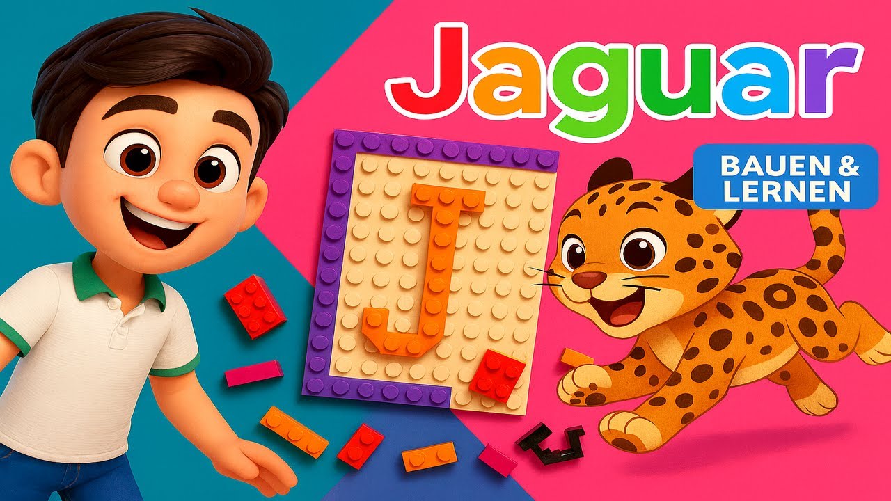 J wie Jaguar | ABC lernen | Wörter mit J (Junge, Jacke, Jaguar)