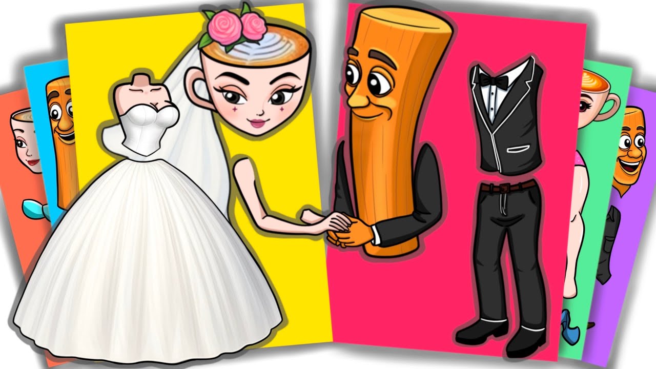 BEAUTIFUL WEDDING Tung Sahur and Ballerina Cappuccina Italian Brainrot | Sticker Book DIY