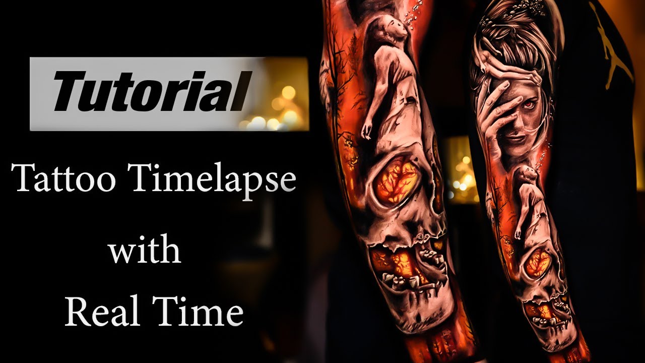 Full Sleeve in 4Days - Tattoo Timelapse with Real time Part1