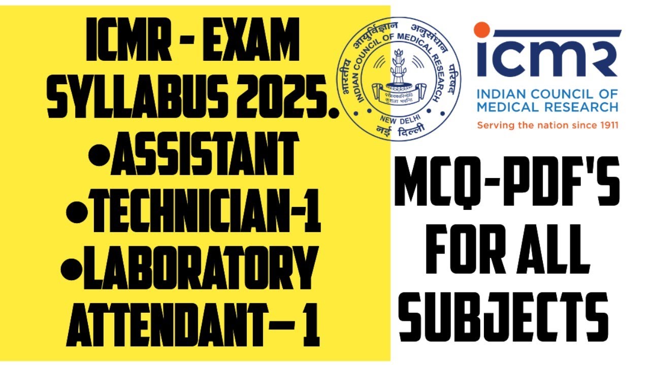 ICMR-NIOH EXAM SYLLABUS 2025 | ICMR EXAM SYLLABUS. #icmr #icmrjobs