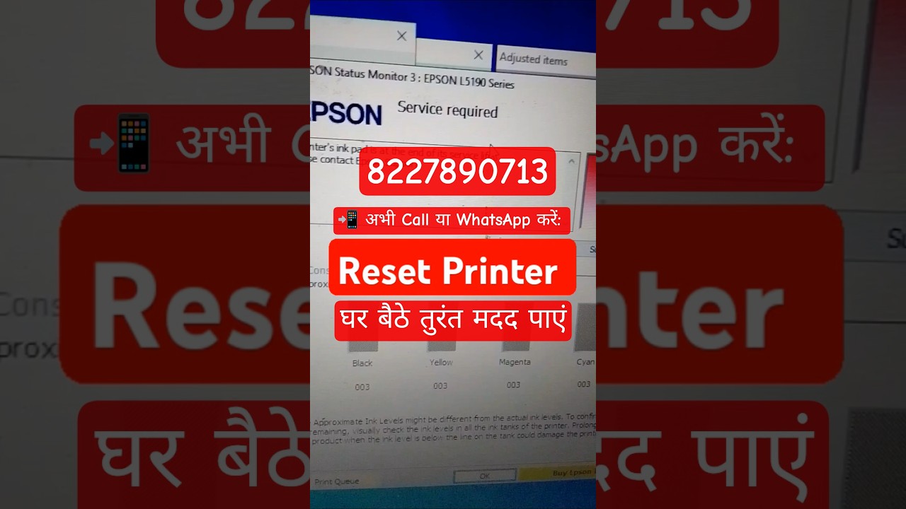 The ink pad needs service contact Epson || E11 e-11 error Epson #shortsfeed #shortsvideo