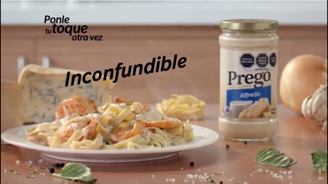 Prego&reg; Alfredo con Pasta y Camarones.