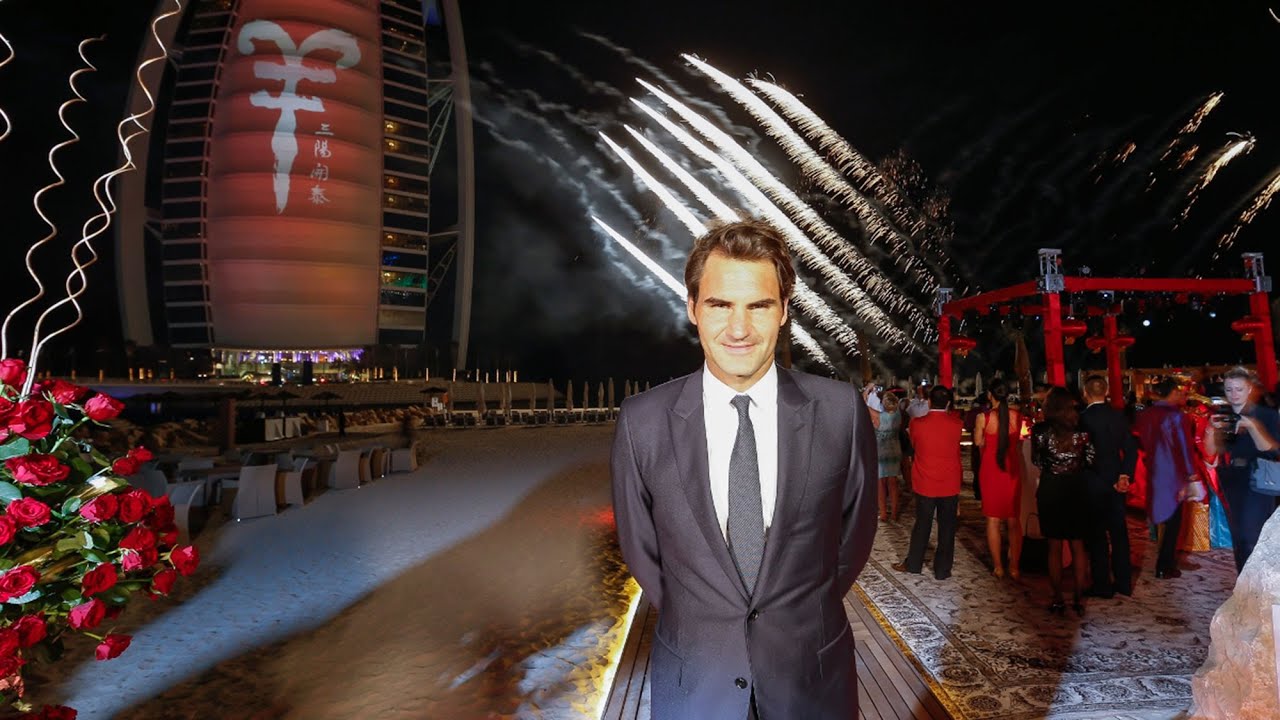 Roger Federer Launches Chinese New Year At Burj Al Arab In Dubai