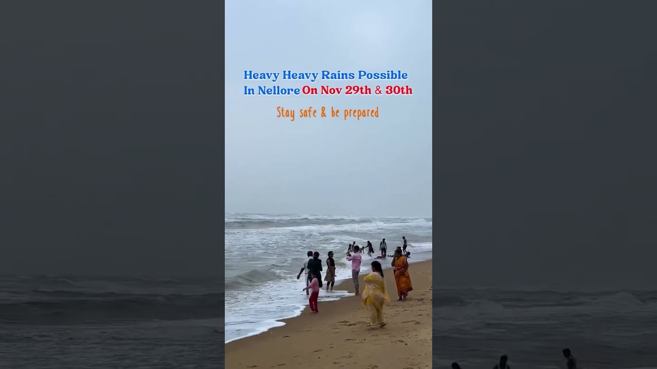 heavy heavy rains possible  || mypadu beach || Nellore || #rains #heavy #beach #trendingshorts#like