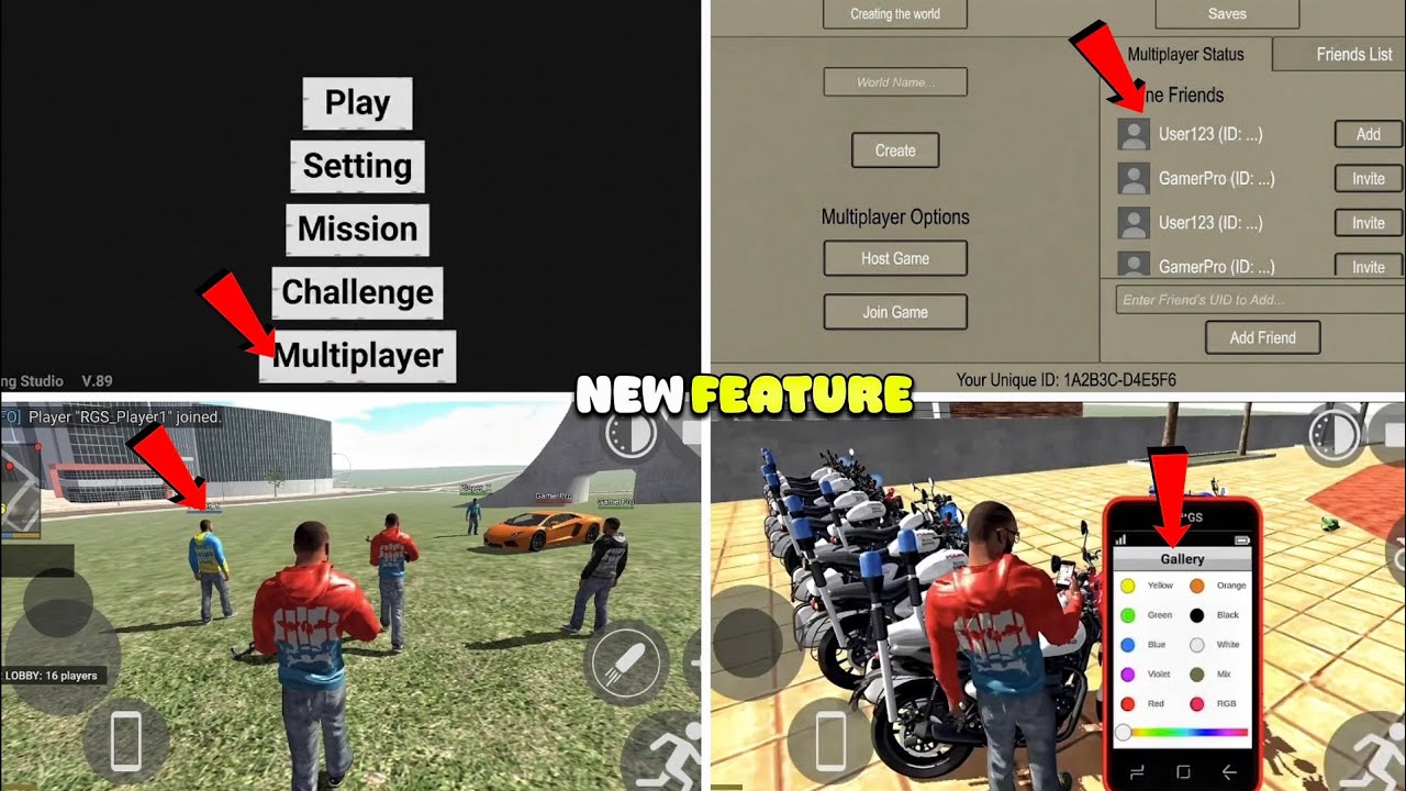New Feature In Indian Bikes Driving 3d Multiplayer Feature Mod In Indian Bikes Driving 3d New Update