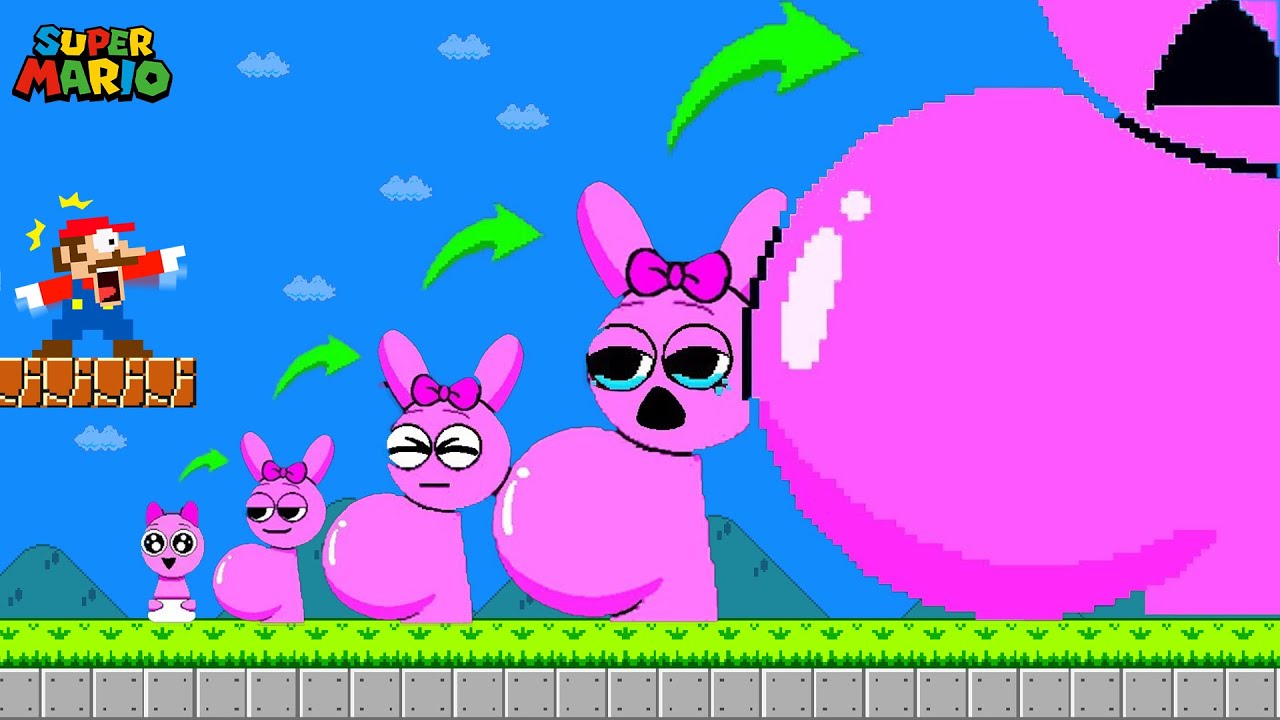 Mario Vs the EVOLUTION of Giant SPRUNKI PINKI PREGNANT Growing Up#sprunki