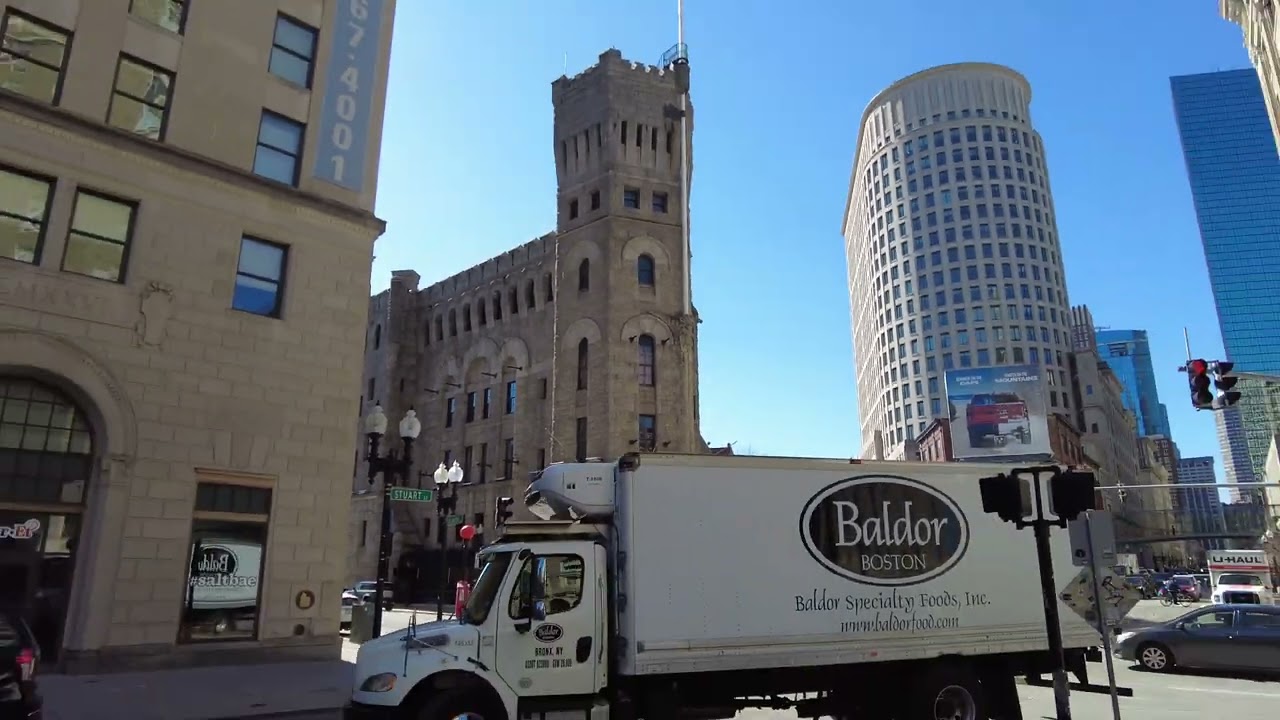 Boston MA Stuart St Historical Walking Tour. Washington Street to Back Bay/Copley Square