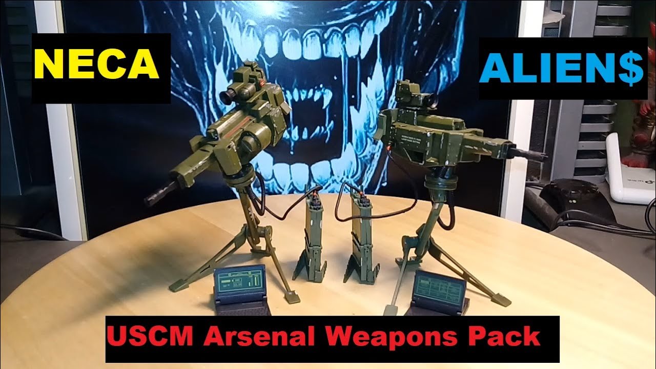 Обзор! Набор оружия USCM Arsenal от Neca, выпущенный в 2017 году по мотивам фильма «Чужие»!