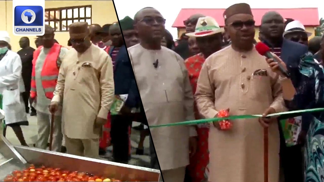 Gov Udom Emmanuel Commissions Tomato Paste Factory