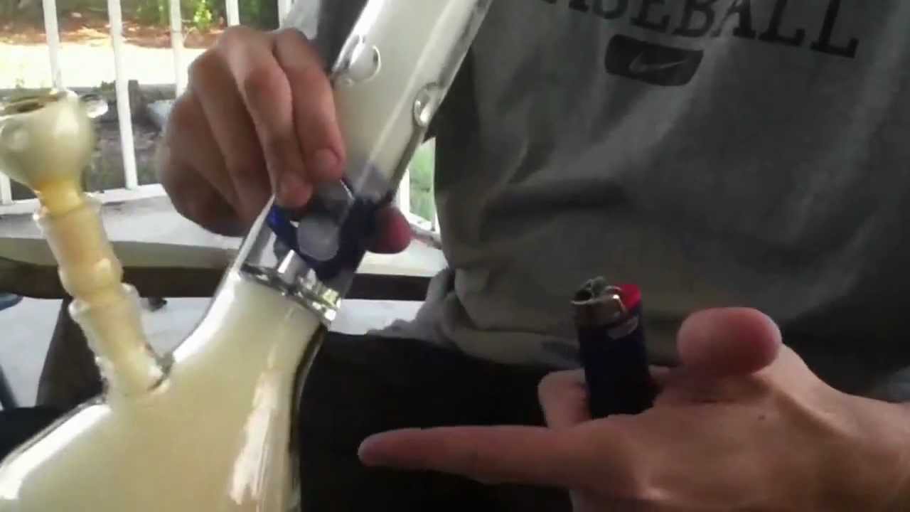 Big Bong hit out of double-coil perc