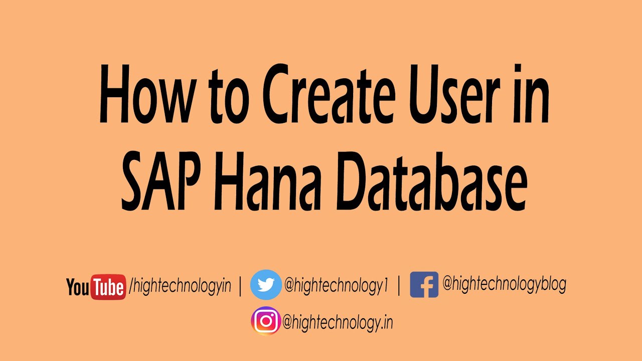 How to Create User in SAP Hana Database | SAP Hana User Creation | Create user in SAP Hana