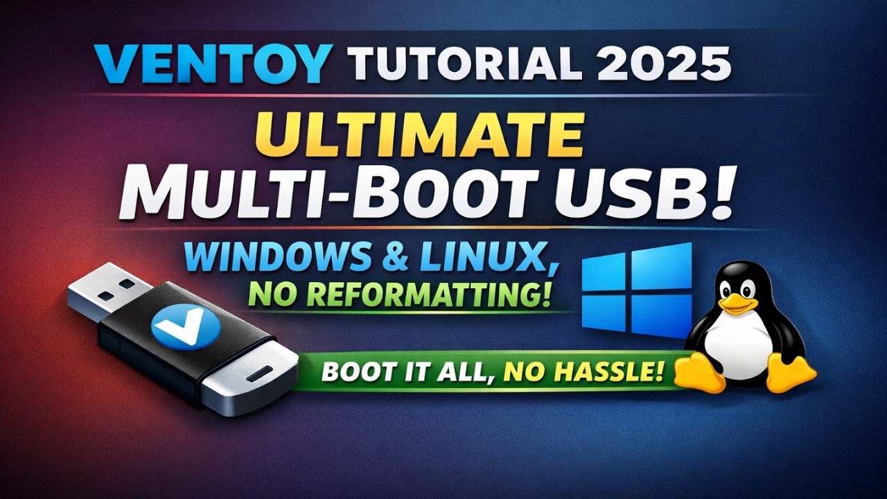 Учебное пособие Ventoy 2025 | Мультизагрузочный USB-накопитель для Windows + Linux (без форматиро...