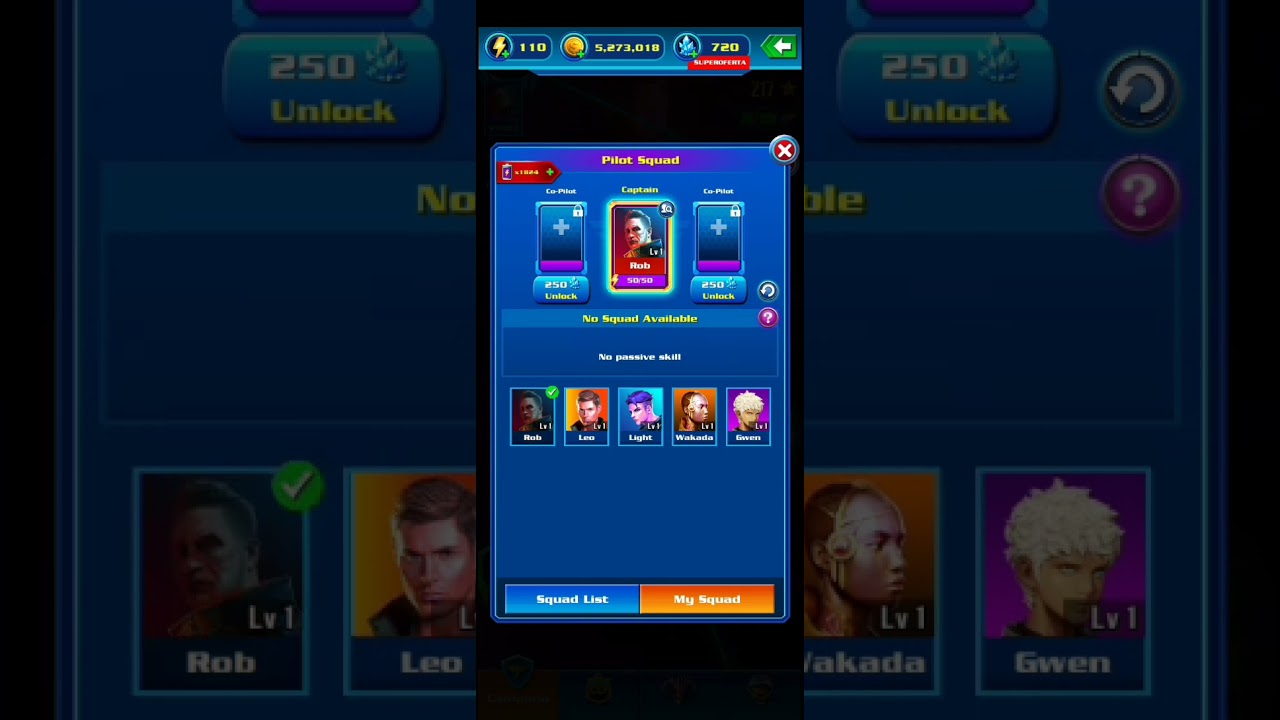 Galaxy Attack Alien Shooter Pilot Squad (Captain Rob) y Squad List.🎉🥳🎉