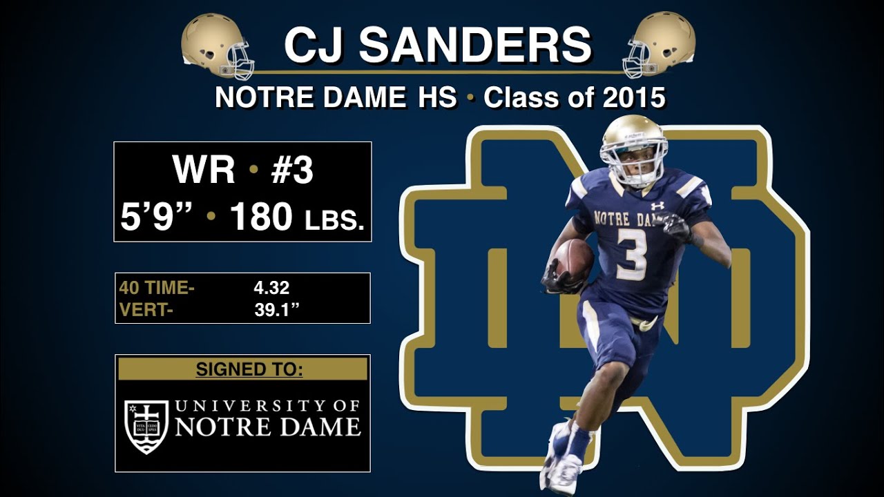 '15 WR/ATH CJ Sanders: Notre Dame HS (Sherman Oaks, CA) - Senior Year Football Highlights