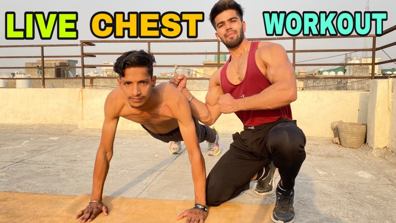 LIVE CHEST WORKOUT AT HOME| MONDAY- DAY-1