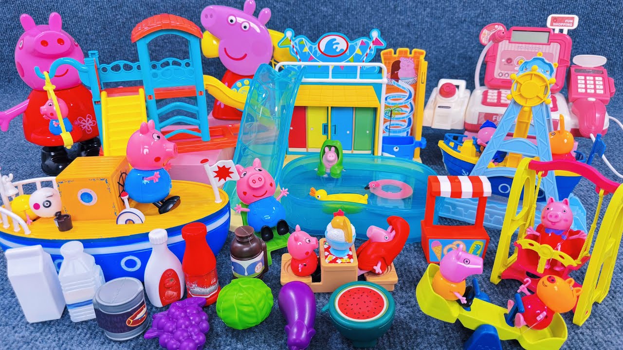 10 Minutes Satisfying with Unboxing Peppa Pig Water Park Swimming Pool Playset ASMR｜Review Toys