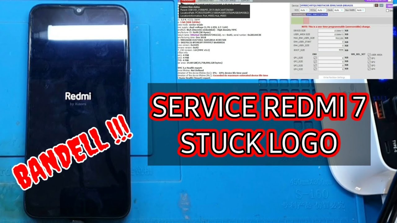 Repair ic Emmc | service redmi 7 (onclite) stuck logo yang membandel