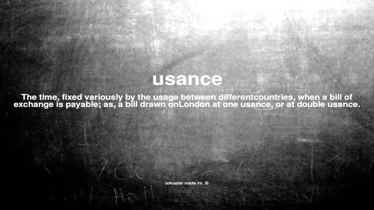 What does usance mean