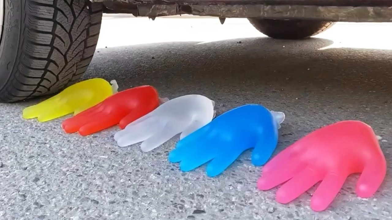 Experiment Car Vs Hand Gloves Vs Soft Drinks ! Crushing Crunchy & Soft Things by Car ! Experiment