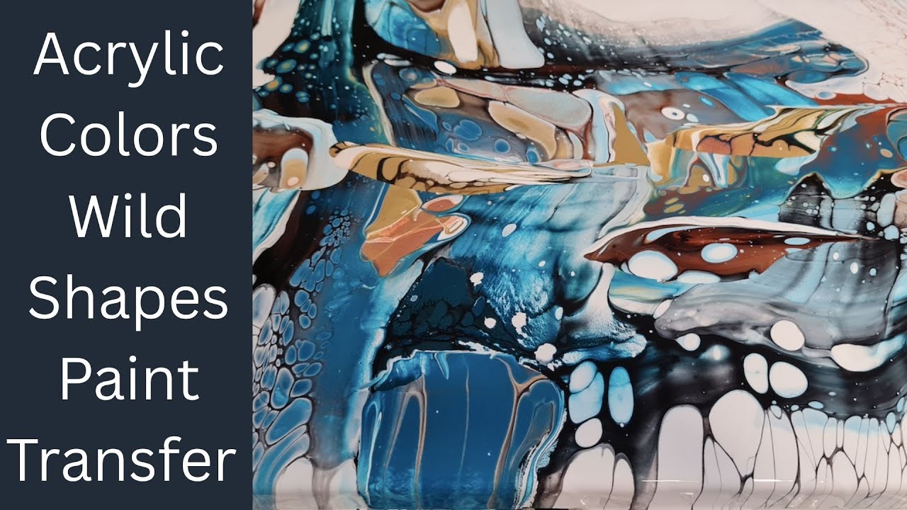 Wild Shapes Paint Transfer ❤️‍🔥Pouring Acrylics❤️‍🔥HaAppy Flow #abstract #fluid #pouring #fyp #fypシ