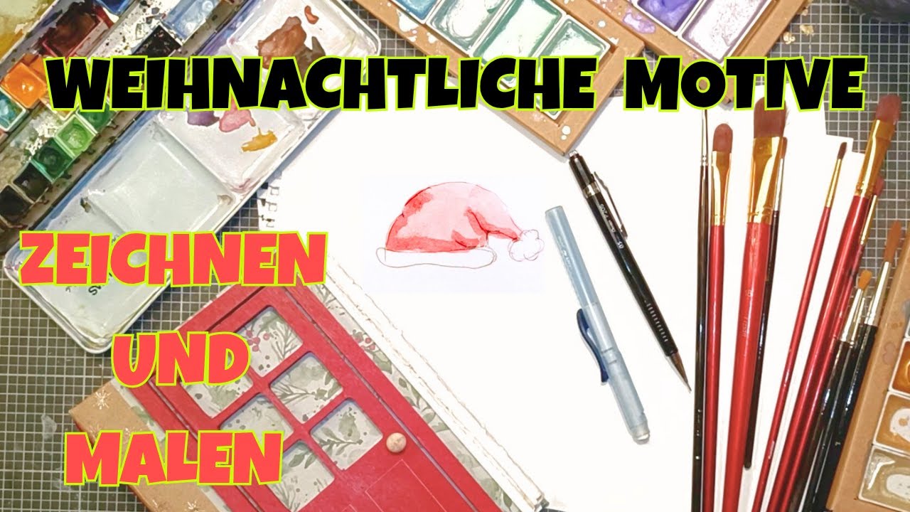 Aquarellmalen! Weihnachts-Motive fürs Junk Journal auf schweizer deutsch