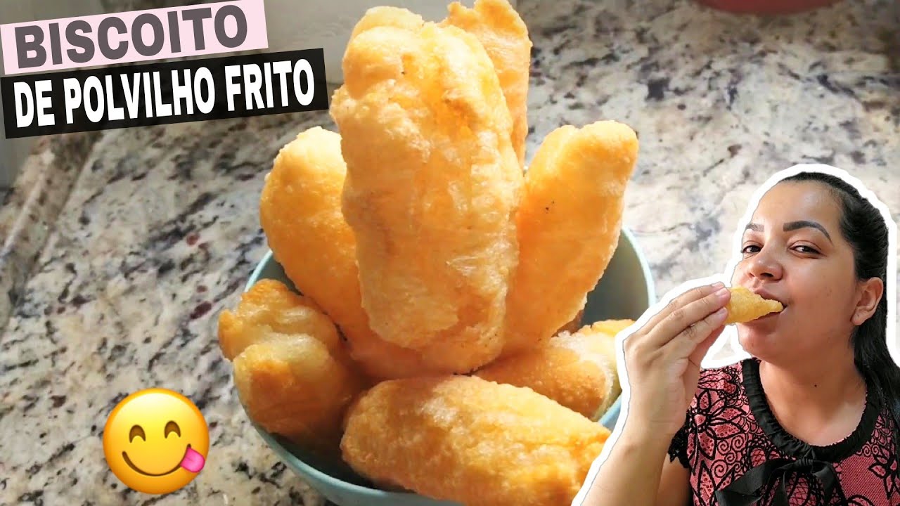 BISCOITO DE POLVILHO FRITO QUE NÃO ESTOURA - FICA DELICIOSO!