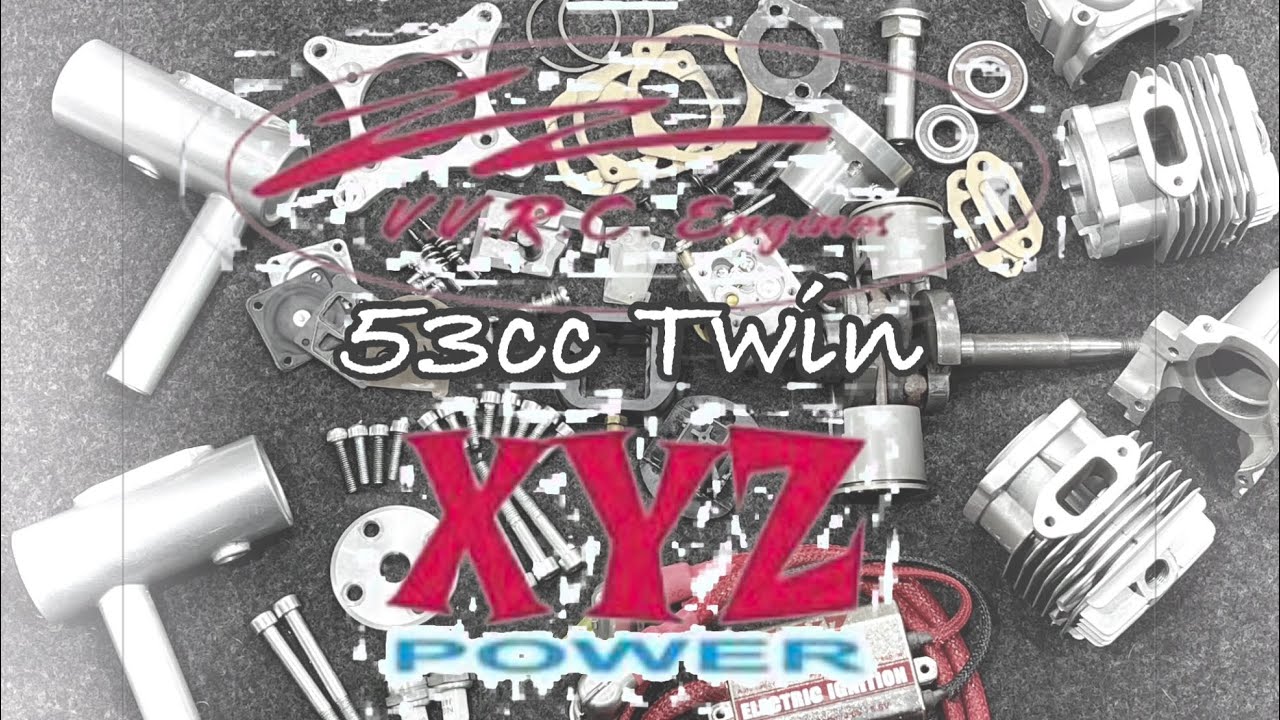 XYZ 53 cc Twin. Test Runs After Rebuilt