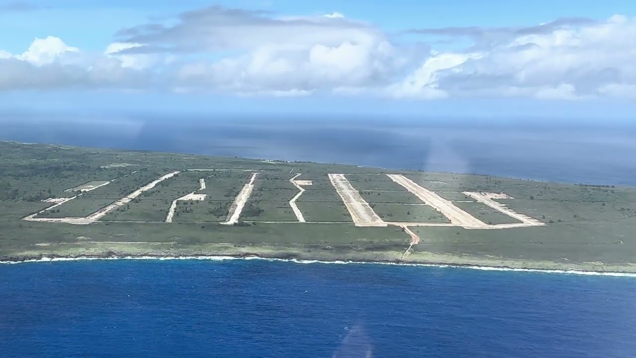flight from Saipan to Tinian over North Field