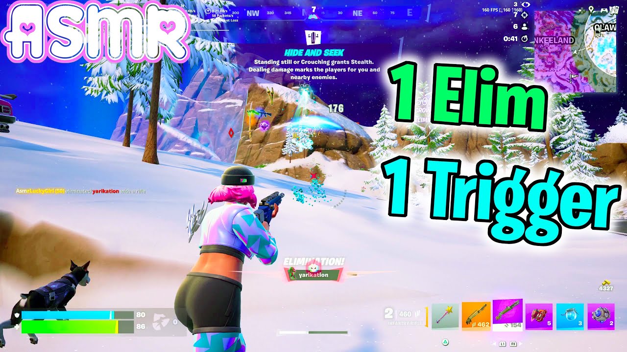ASMR Gaming 🍀 Fortnite 1 Elim = 1 Trigger Word Relaxing Controller Sounds and Whispering 🎧