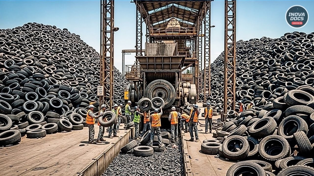 Como Bilhões de Pneus Velhos Viram Asfalto Emborrachado Dentro de Fábricas Gigantes