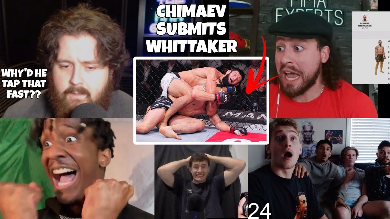 MMA YouTubers SHOCKED reaction to Khamzat Chimaev Round 1 sub Vs Robert Whittaker
